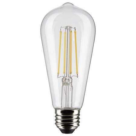Satco 8-Watt ST19 LED - Clear: Medium Base - 2700K - 800 Lumens, 2PK S21870